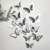 12 Pcs 3 Layers Wing Butterfly Wall Decor Removable 3D Hollow Butterfly Wall Decals for Crafts Home Bedroom Baby Shower Birthday Party Cake Decoration