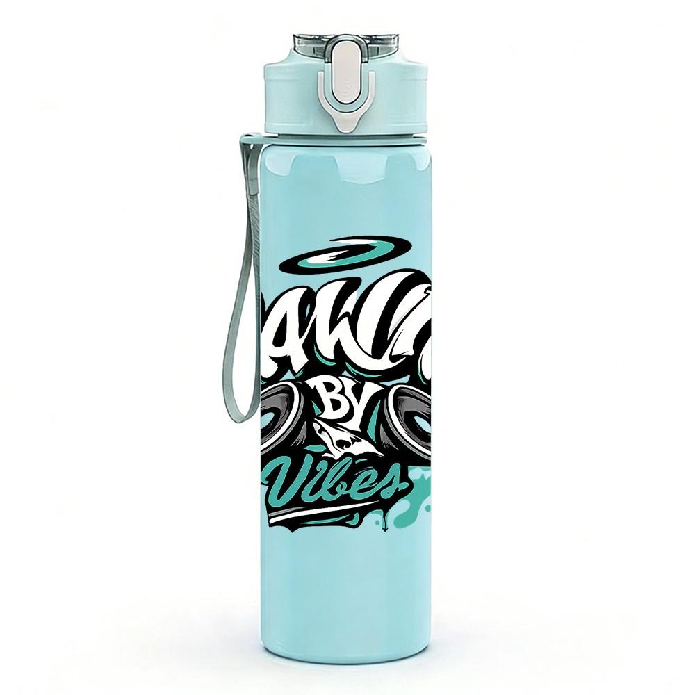 1PC Dancer Street Graffiti Art 750ml Color Plastic Sports Water Bottle Leakproof Flip Straw Lid Suitable for Sports Office Home Use