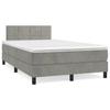 Vidaxl Letto Continentale Con Materasso, Grigio Chiaro, 120X190Cm, Velluto