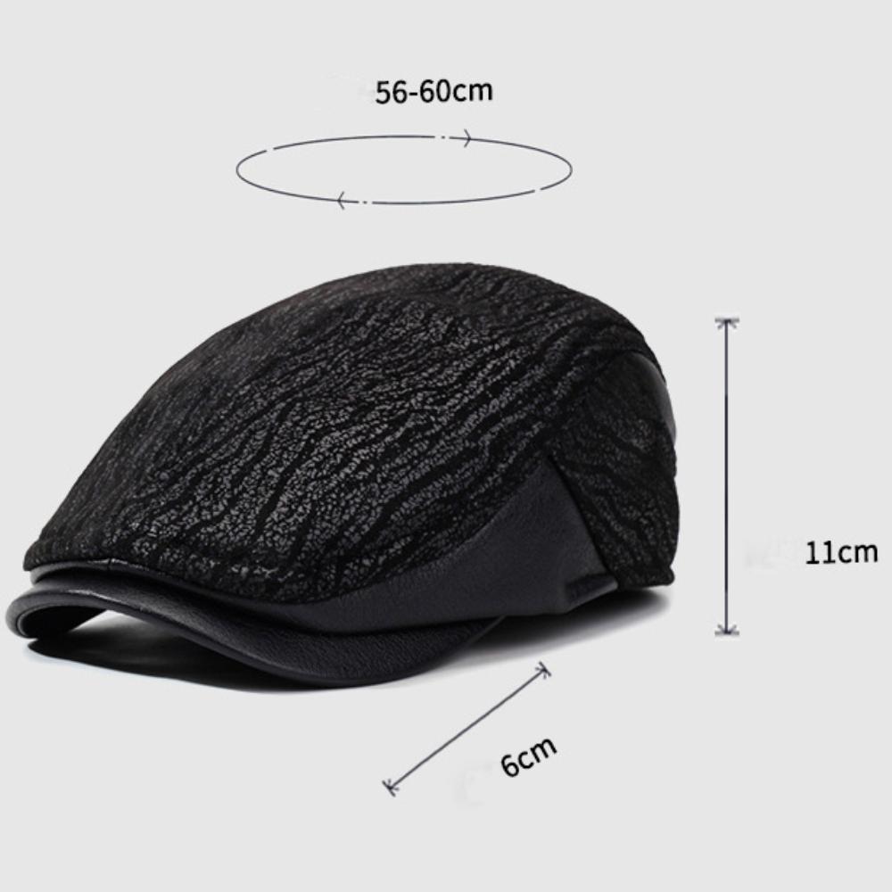 HT4845 Mens Beret Thick Warm Autumn Winter Hat Male Ivy Flat Cap Retro Beret Hat with Ear Flaps Dad Father Grandfather Beret Cap