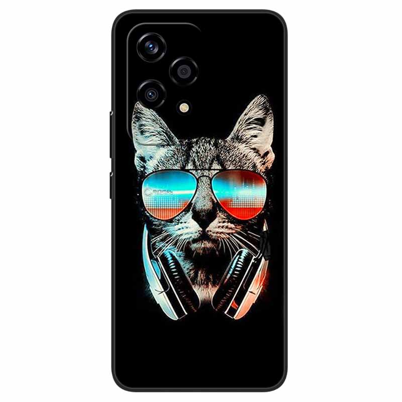 For Honor 200 Lite Case Animlas Painted Cool Silicon Black Soft Bumper for Honor 200Lite Phone Cases Wolf Cartoon TPU Shells Bag