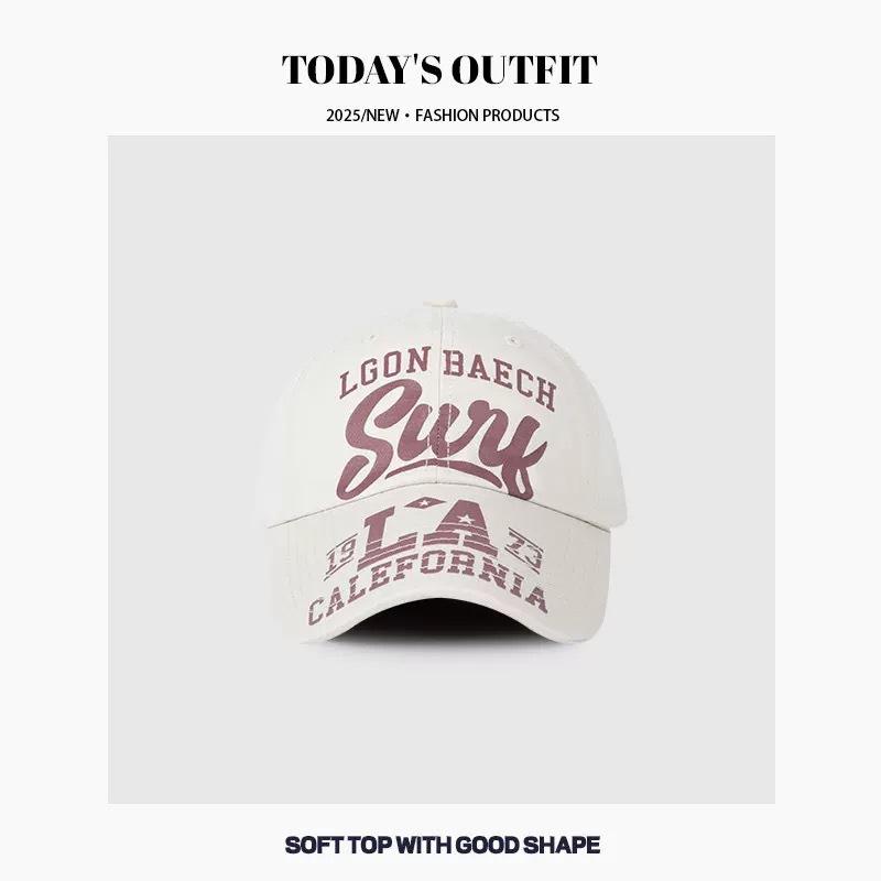 New American Print Letter Baseball Hat Men and Women Retro Wide Brim Sun Protection Hip Hop Casual Baseball Cap