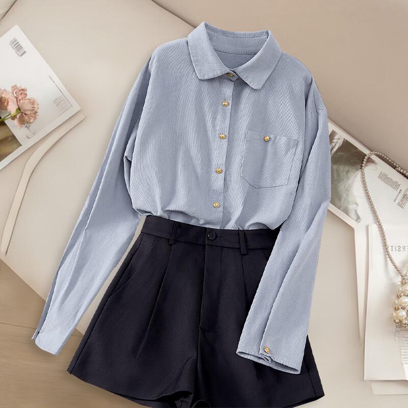 Tachi Women s Turn-Down Collar Cotton Shirt L