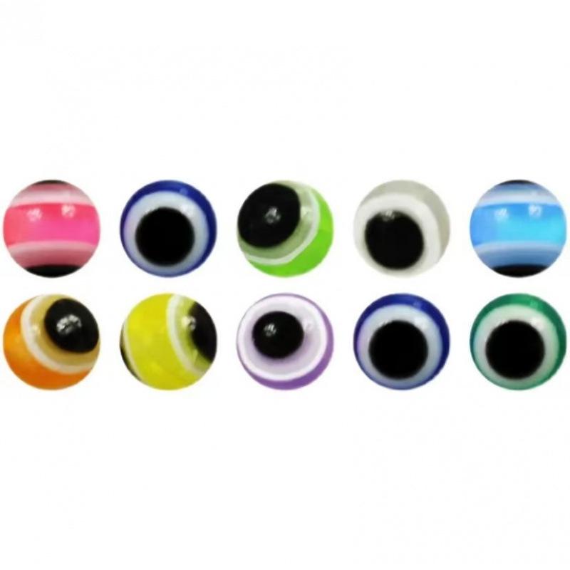 Resin Blue Evil Eye Beads - Striped Lure Fish Eye Stopper Beads for DIY Projects.