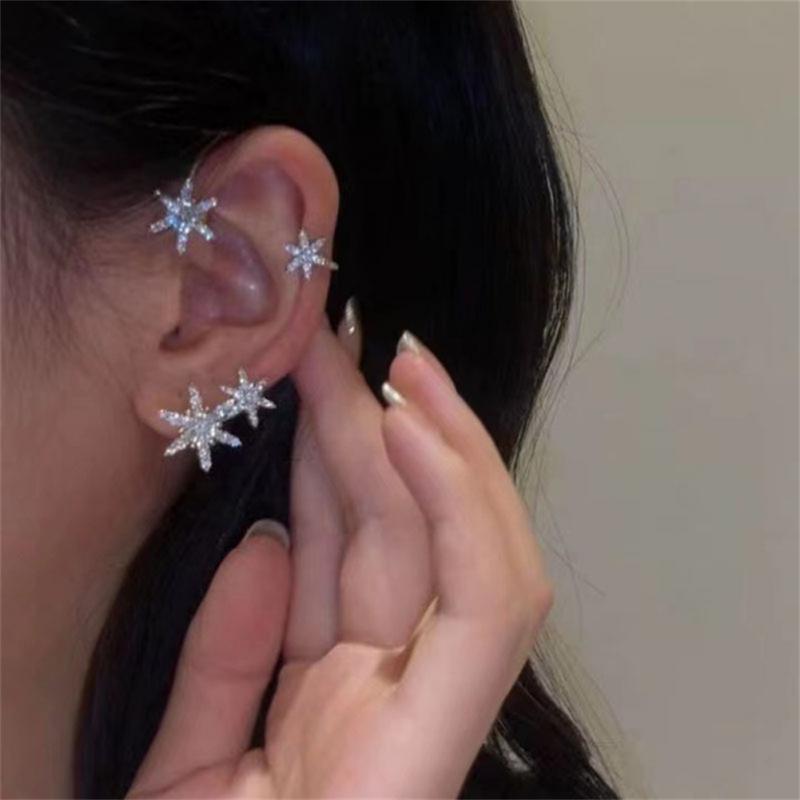 Ear Clip Metal Trendy Jewelry Accessories Women's Earrings Rhinestone Fashion Jewelry Gifts Party Wedding Earrings Ear Cuff