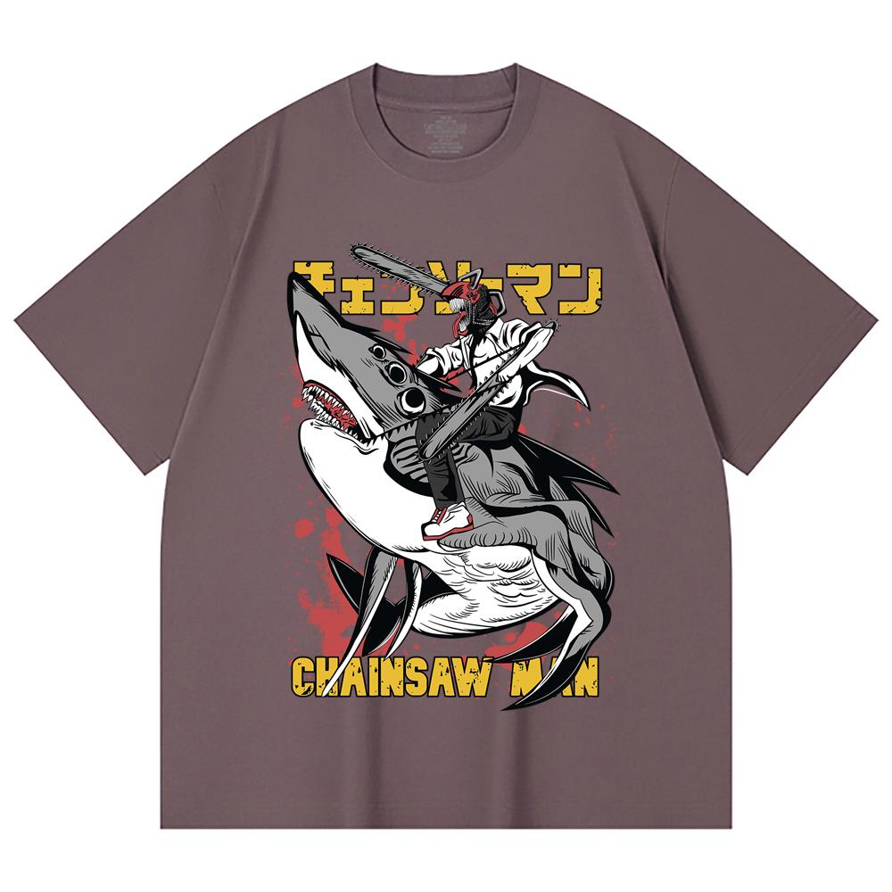 230 Gsm 100% Cotton Chainsaw Man V43 Denji Print Unisex Heavy Cotton T Shirt
