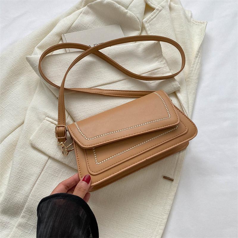 Fashionable Casual Women's Pu Material Small Square Shoulder Bag With Magnetic Closure