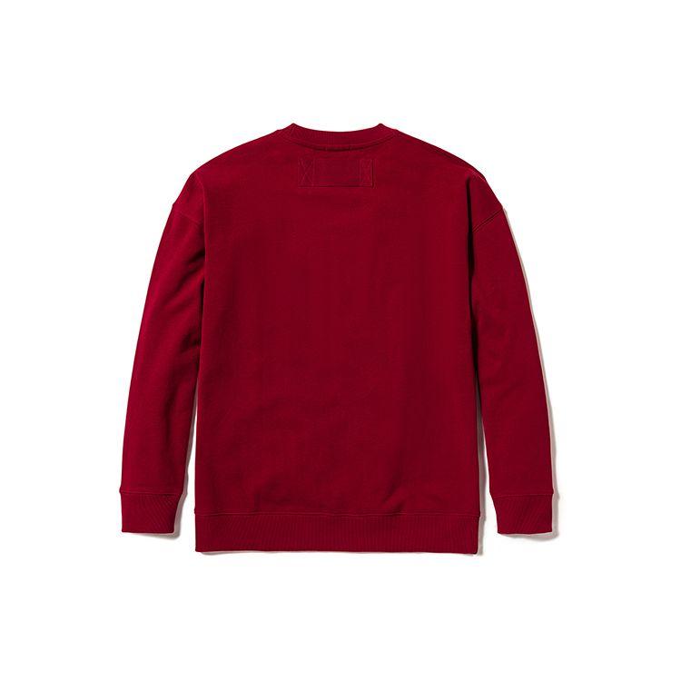Timberland Pattern Patchwork Loose Fit Crew Neck Long Sleeve Sweatshirt Unisex Sweatshirt Bicycle-Red A6B5C-620