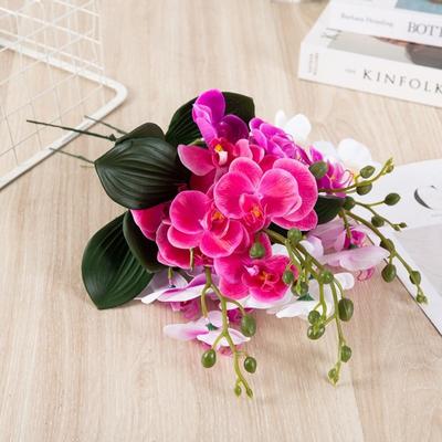 Silk Flower Simulation Butterfly Orchid Real Touch Photography Props Artificial Phalaenopsis Bouquet Home Decor 4/12 Heads