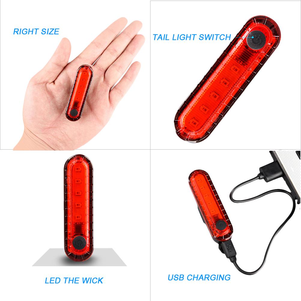 2 Pack Rear Bike Tail Light for Mountain Bike Ultra Bright USB Rechargeable  Taillights Red High Led