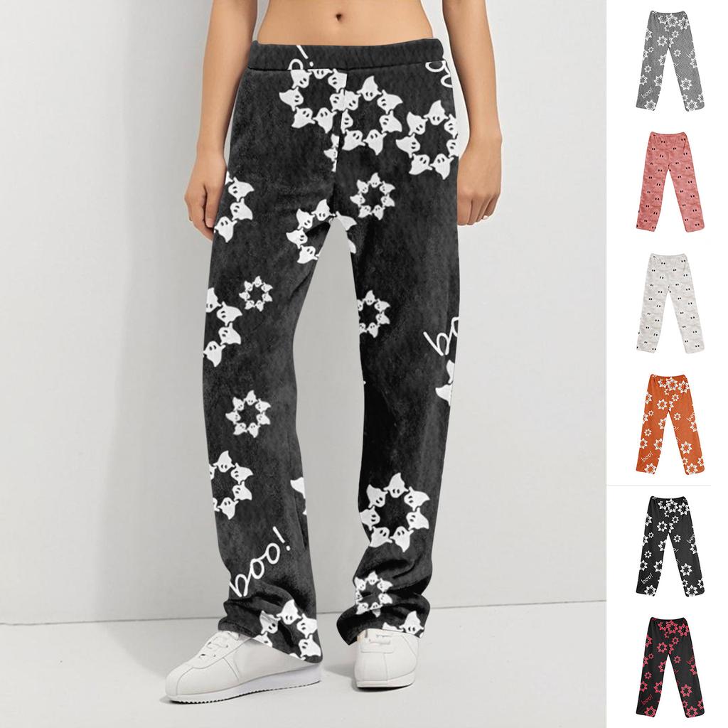 Anime Pajama Pants Sleepwear Casual Drawstring Elastic Waist Pants Comfy Straight Yoga Loose Trousers