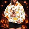 Women's Fashion Halloween Print Hoodie with Pet Pocket, Casual Pullover Sweatshirt for Fall