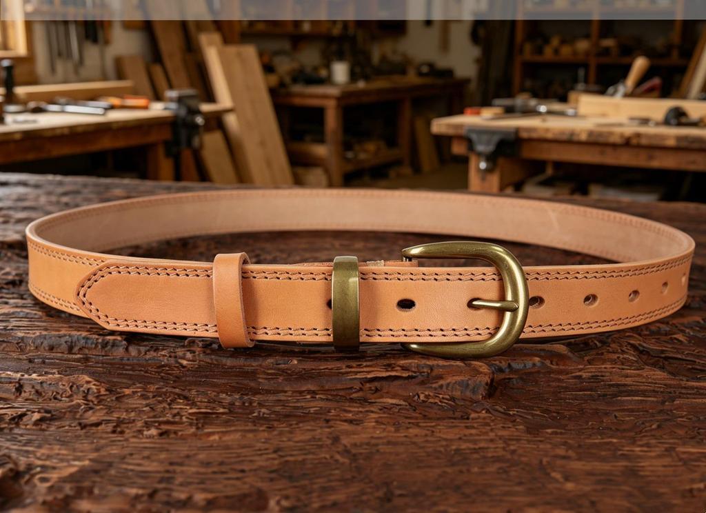 Women's Retro Leather Jeans Belt - Top Layer Cowhide, Pin Buckle, Vegetable Tanned, Casual Hong Kong Style