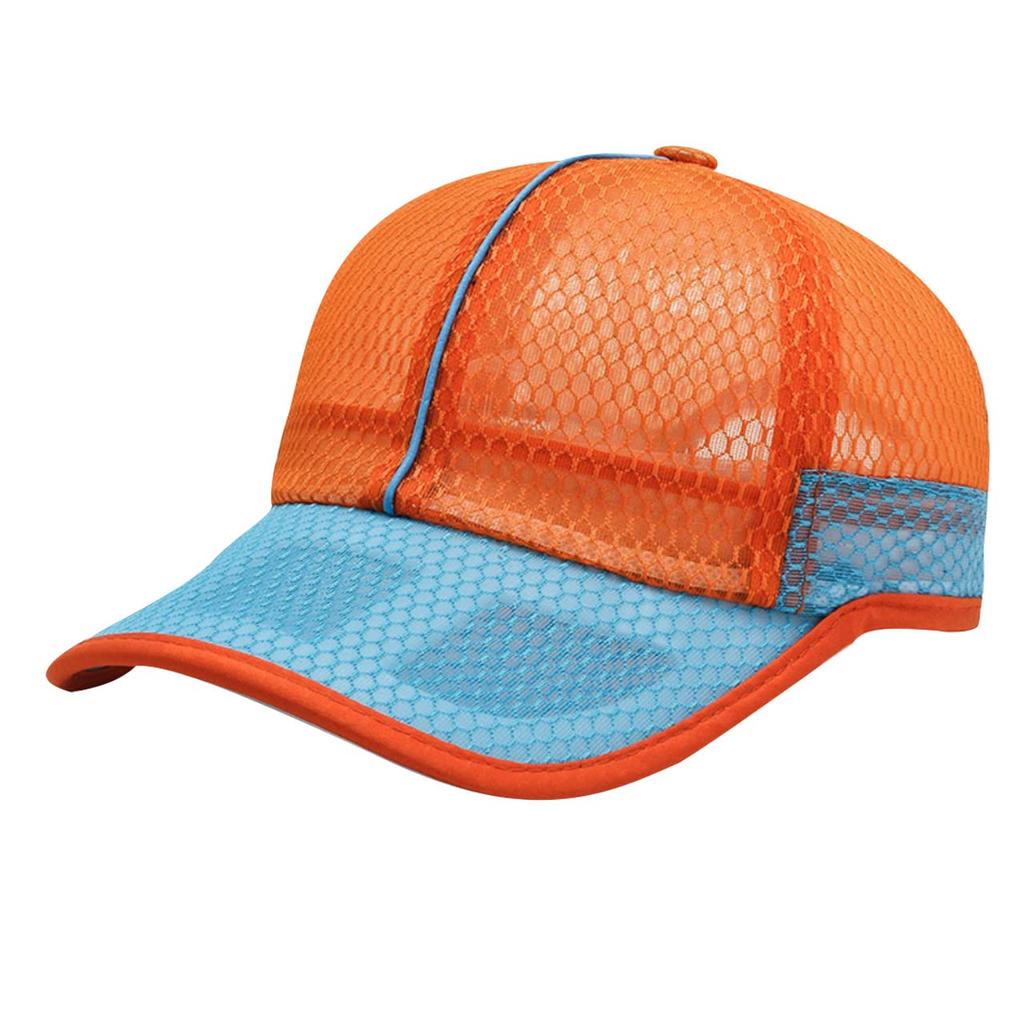 Síťovaná kšiltovka CA577 [Bílý tesák], Jednobarevná, Sportovní, Běžecká, Outdoorová, Pánská, Dámská, (oranžový)