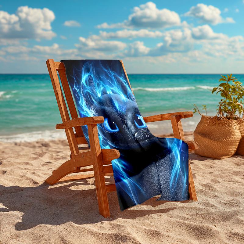 1pc Toothless2 Beach Towel, Comfortable and Thick, and Swimming/Bath/Picnic/Camping Towel, Suitable for Seaside Beaches