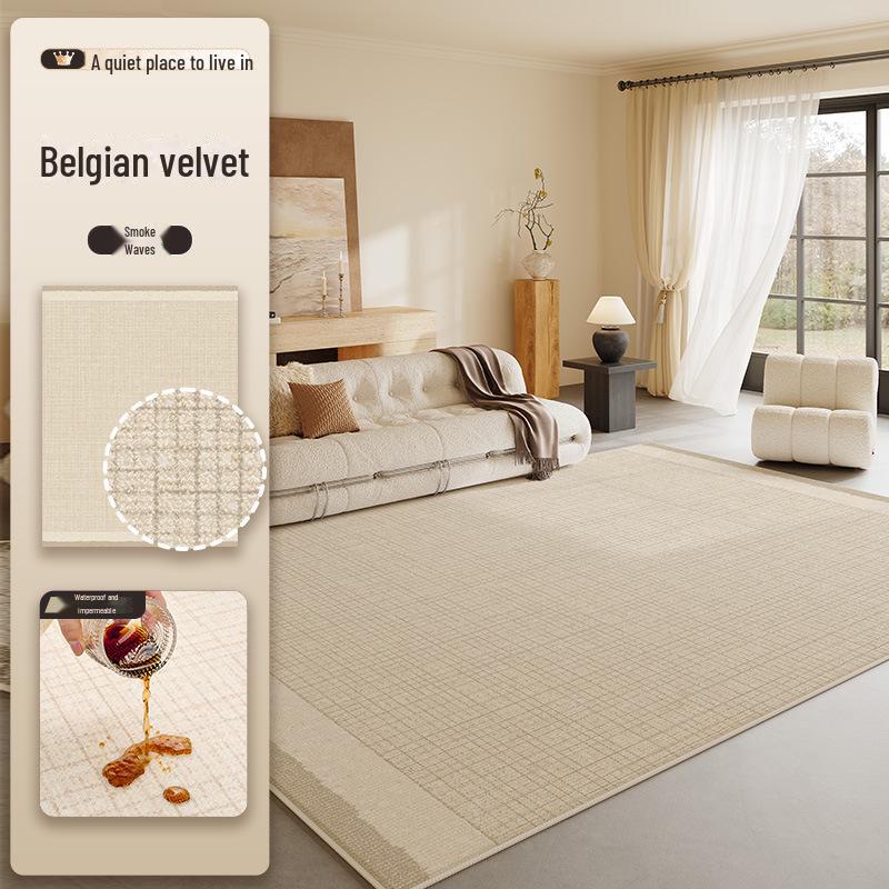 Cream 2025 French Luxury Dirt-Resistant Living Room Carpet, Wash-Free, Easy-Care, High-End Sofa & Bedroom Floor Mat