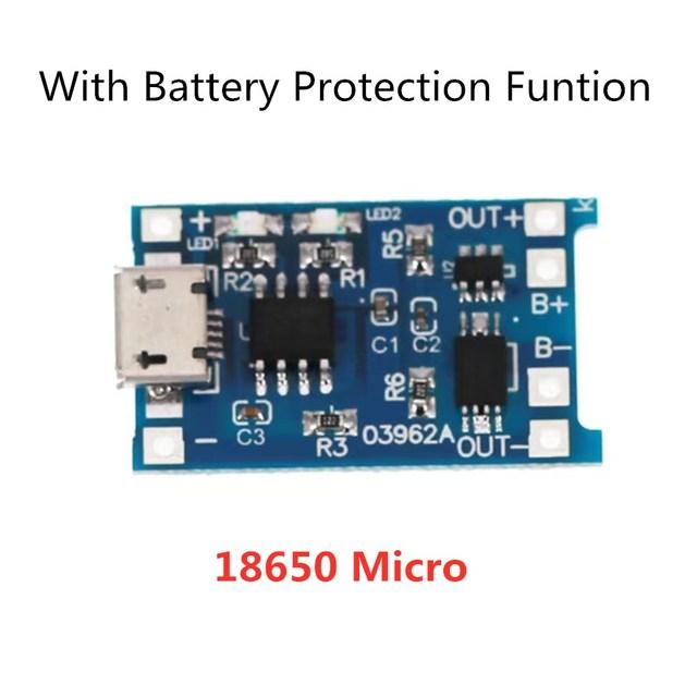 2/5PCS Type-c Micro USB 5V 1A 18650 TP4056 Lithium Battery Charger Module Charging Board With Protection Dual Functions 1A