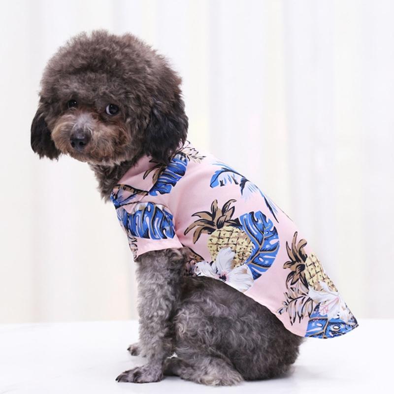 Lovely Puppy Beach Shirt Shirt T-shirt Shirt Pineapple Beach Outfit Shirt Costume Pet Outfit Party