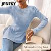 JPNTKY Kadın Moda Günlük O-Yaka Uzun Kollu Bluzlar & Gömlekler