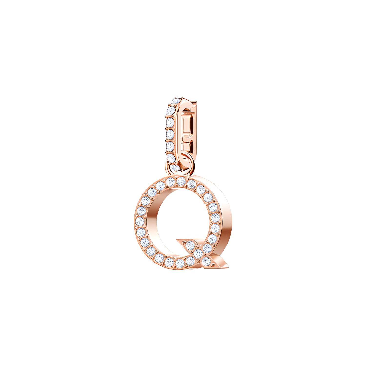 Swarovski Versatile Magic Chain Versatile Letter Q Pendant Unisex Jewelry 5437628 Rose Gold,F