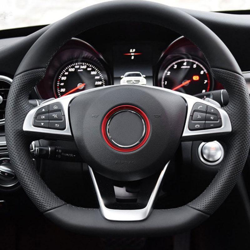 Car Steering Wheel Center Emblem Decoration Rings Stickers Cover for Mercedes Benz GLE CLA GLA W213 W246 W205