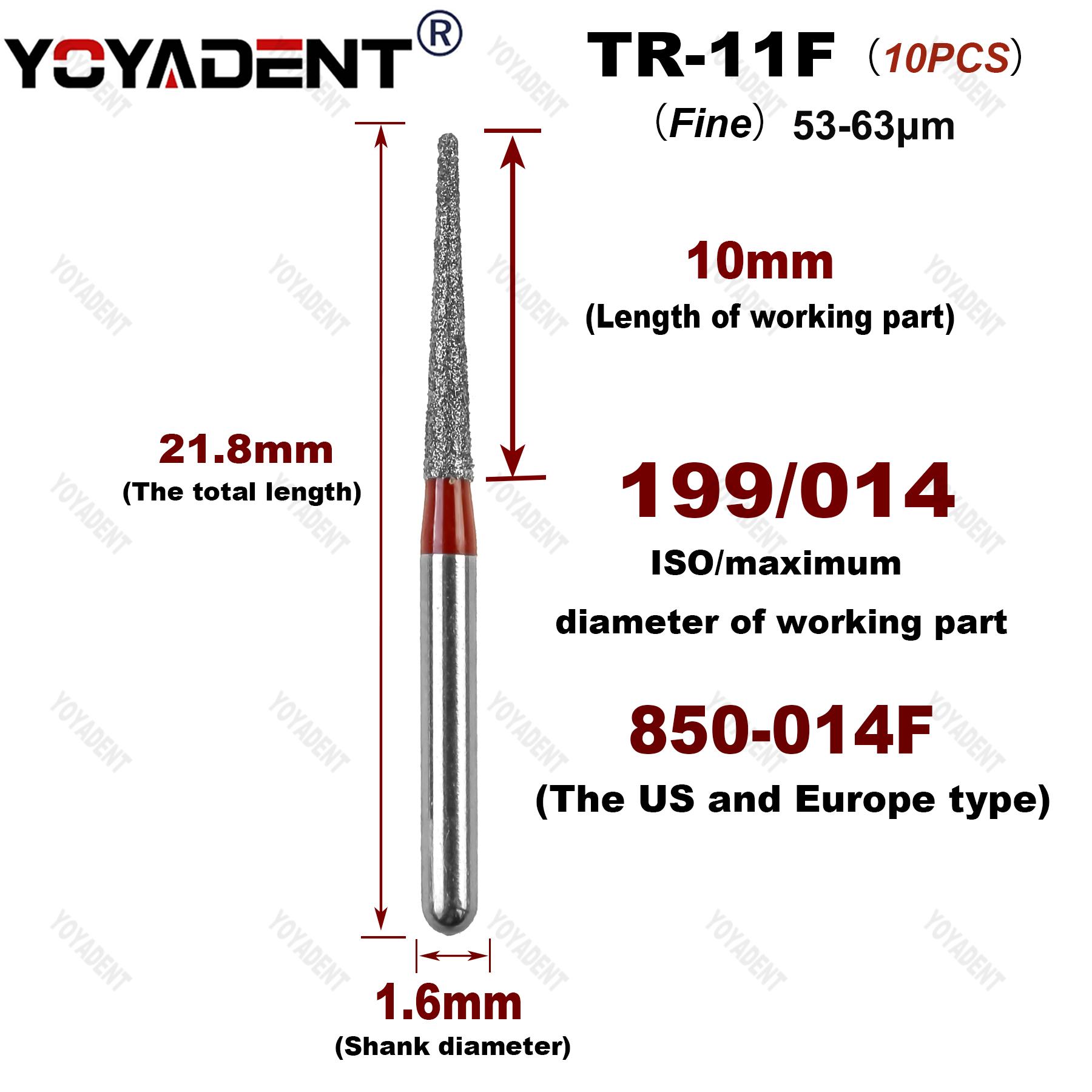 TR Type Fine/Extra Fine Dental Diamond Burs Dentistry Strawberries For High Speed Turbines Dentist Accessories 10Pcs/Pack