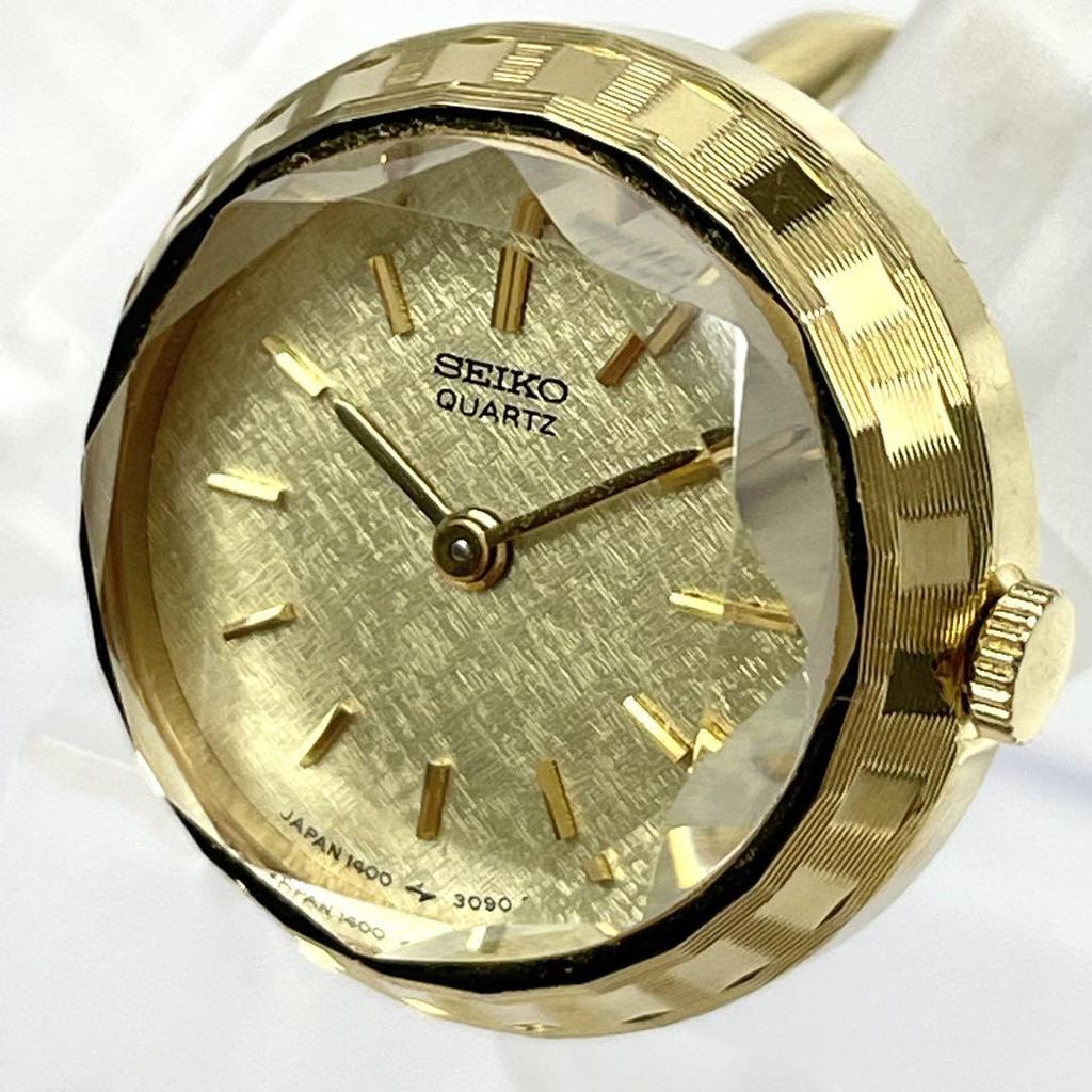 [USED] Working SEIKO ring watch, gold, adjustable.