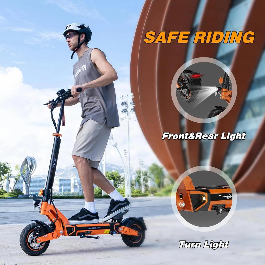 RCB D7 PRO 48V 27Ah 500W Adult E Scooter,10" Vacuum Tyres, APP Control