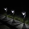 4Pcs Diamond-Shape Solar Stake Lights Garden Powered LED Lawn Yard Decor Lamp