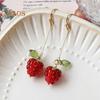 1 Pair Women Earrings Raspberry Artificial Crystal Tassel Hanging Earrings Fruit Hook Earrings Prom Party Dating Ear Jewelry