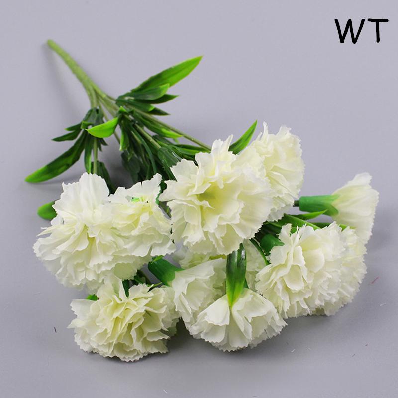 10 Heads Artificial Carnation Home Decoration Multi Color Beauty Silk Fake Flower Especial For Wedding And Festival Decoration