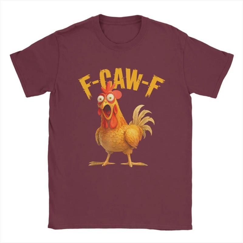 

Cotton Funny F Caw F Chicken FCAWF Chicken T-Shirt Men Funny Tee Shirt Crew Neck Short Sleeve T Shirts Idea Clothes XXXL