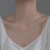 Trend Elegant Crystal Circle Pendant Necklace For Women Fashion Golden Valentine'S Necklaces Party Wedding Jewelry Gifts