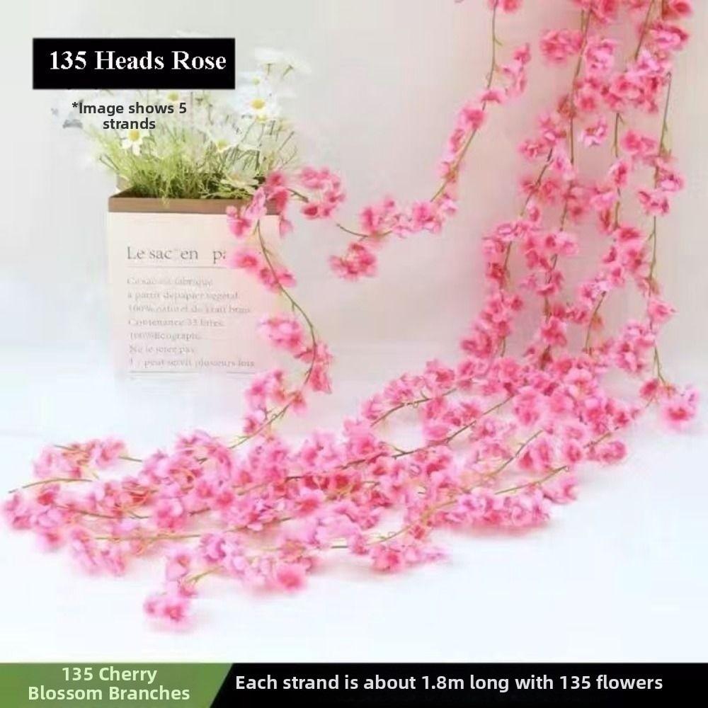 Multicolors Artificial Cherry Blossoms Vines  Wedding Party Garden Home Decor