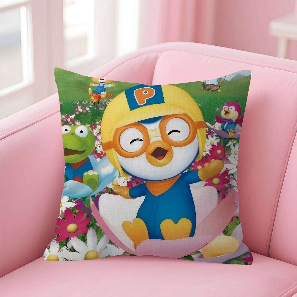Anime Cute Pororos Maple Design Cushion Cover Happy Autumn Harvest Decor Holiday Decorati Pillow Cover