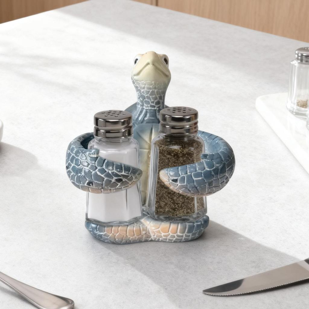 Salt and Pepper Shaker Holder Artistic Ornament Counter Pepper Shaker Holder Turtle Shape for Christmas Housewarming Dining