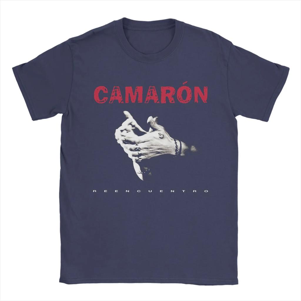 2026 Vendita Calda T-shirt da Uomo Camarons De La Isla Cantante Flamenco Maglietta in Cotone Manica Corta T-shirt Gamberi dell'Isola Collo Rotondo Merch Taglie Forti