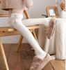 Over Above Knee Socks Long Thigh High Womens Stockings Warm Winter Ladies Girls Black Knitting Cotton Socks Thick Fur Ball