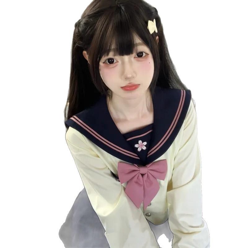 Autumn new sweet uniform sailor suit genuine Japanese college style autumn and winter female students middle suit set