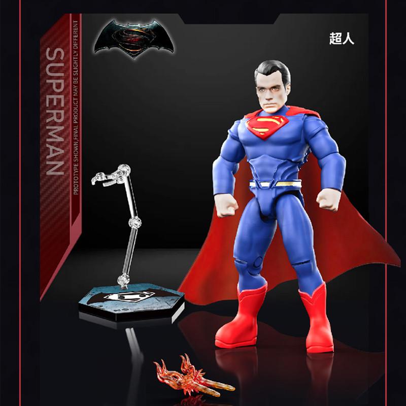 non-toxic 1/6Pcs DC Justice League Blind box toy 7cm Batman Superman Aquaman The Flash Action Figure Building block assembly Kids Gifts