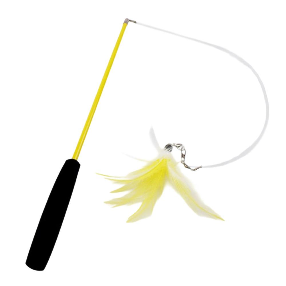 Interactive Cat Teaser Wands Funny Stick Teaser Durable Catcher Teaser Rod  Cat Accesorios жёлтый