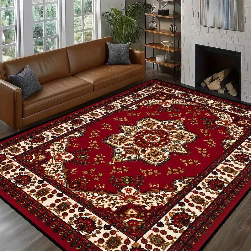 

1pc European Retro Large Carpet for Living Room Luxury Decoration Rug Non-slip Bedroom Cloakroom Washable Soft Mat Area Rug 40x60cm