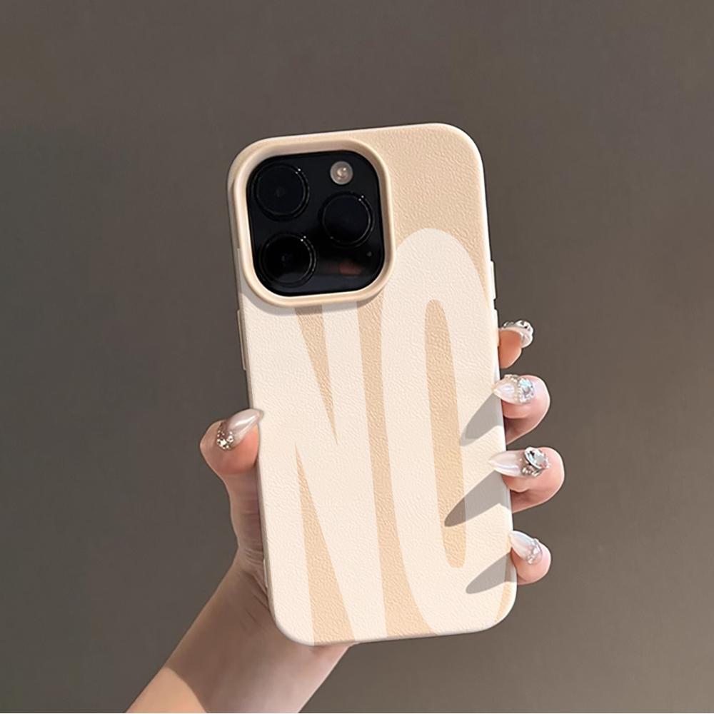 Yes & No Couple Design Case For iPhone 17 Air 16 15 14 13 12 11 Pro Max Plus X Litchi Texture Soft Shockproof Protective Cover