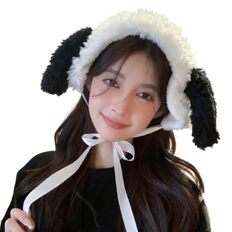Furry Puppy Headbands Winter Ear Warmers Ear Bands Covers for Cold Weather Cartoon Headband Head Wrap Cute Puppy Ear