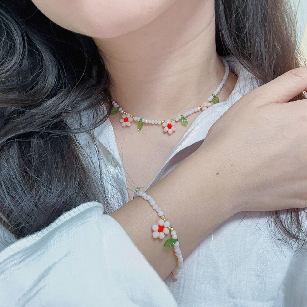 

Bohemian Aesthetic Necklace Leaf Y2K Accessories Harajuku Dopamine Necklace Women