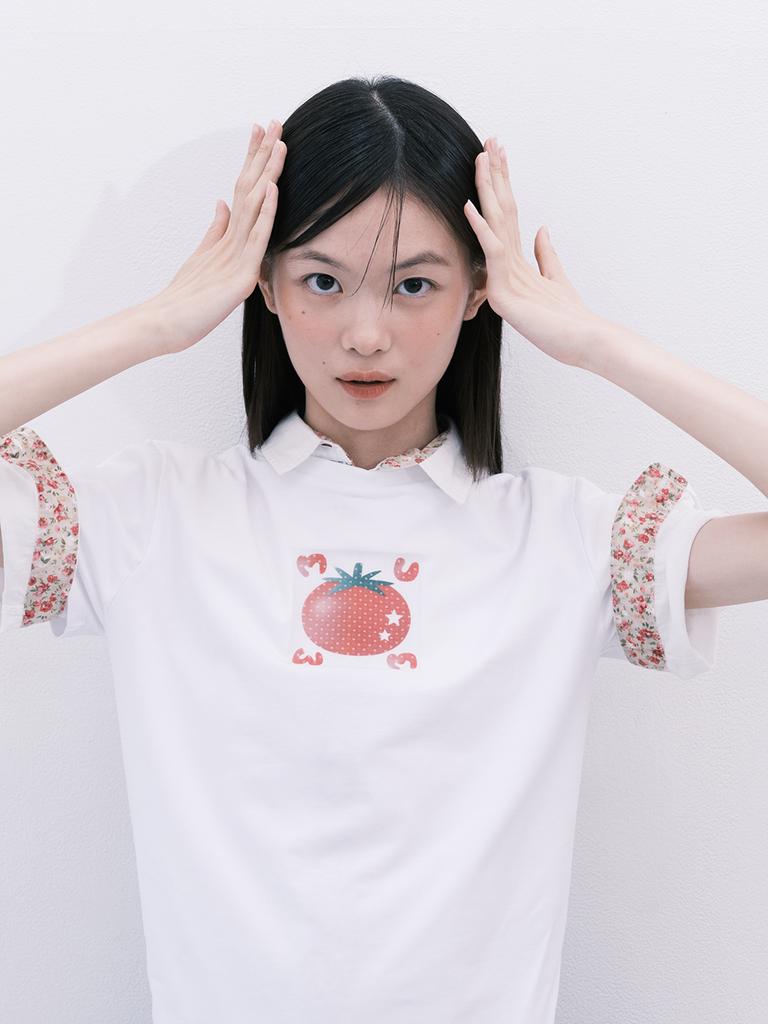 Mueum Glitch Tomato T-Shirt (White)