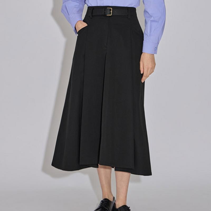 Ea S miSS Fustă Cloche cu Bandă la Spate cu Centură SwwSko32030 Bk