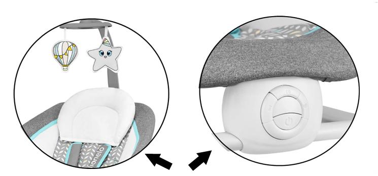 Lionelo Pascal leżaczek bujaczek Grey Dove