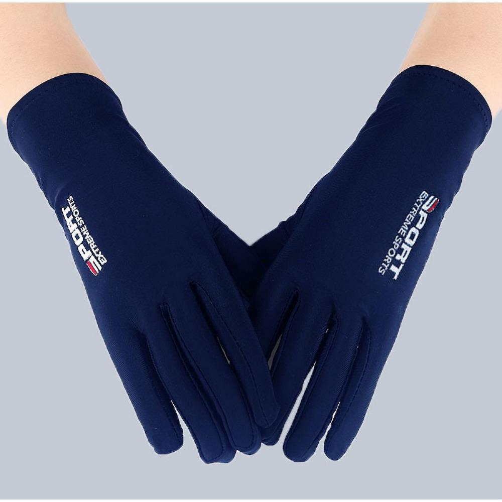 Sunscreen Gloves Men and Women Driving Sweat Fishing Touch Screen Ice Silk Gloves Non-slip Dew Two-finger Riding Half-finger Gloves