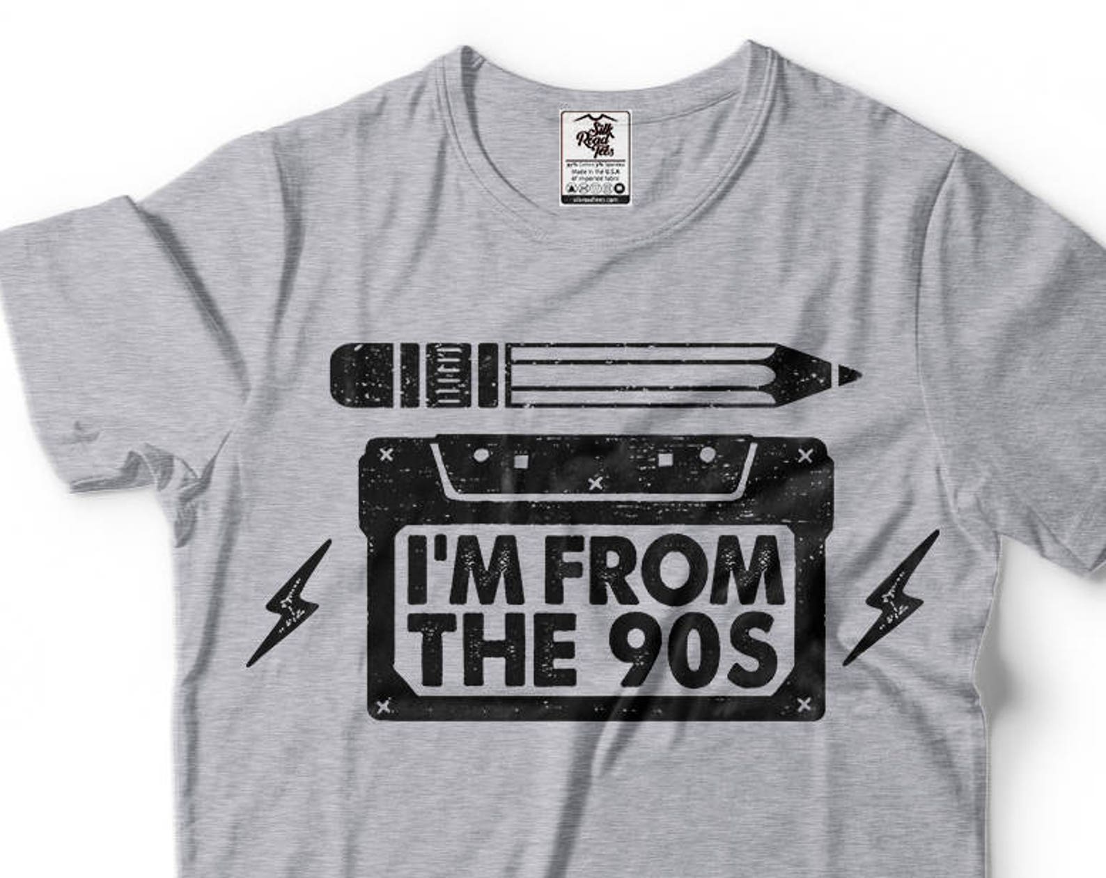 90s Old School T-Shirt Funny Retro Cassette Tape Tee Shirt 4XL